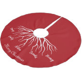 Jupon De Sapin En Polyester Brossé Red Joyer Noël Nom de famille Racines (Angle)