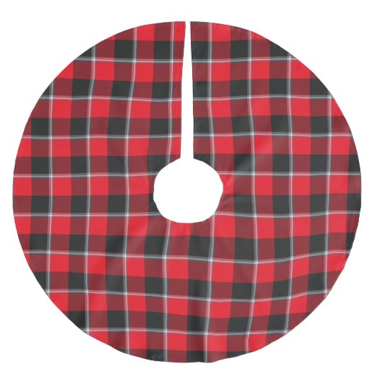 Jupon De Sapin En Polyester Brossé Red Ribbon and Heavy Metal Plaid (Devant)