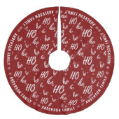 Jupon De Sapin En Polyester Brossé Red Santa Claus Ho Ho Ho Motif Christmas (Devant)