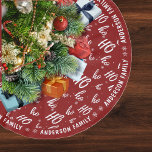 Jupon De Sapin En Polyester Brossé Red Santa Claus Ho Ho Ho Motif Christmas<br><div class="desc">Chemise de Noël du Père Noël Rouge Ho Ho Ho motif. Personnalisez-le en ajoutant votre nom de famille / nom de famille. Superbe décoration de vacances pour toute la famille.</div>
