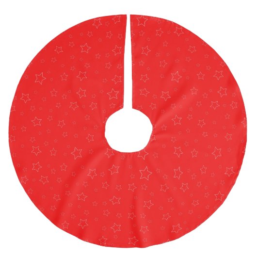 Jupon De Sapin En Polyester Brossé Red Stars Tree Skirt (Devant)