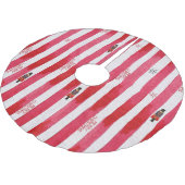 Jupon De Sapin En Polyester Brossé Red Stripes Nutcracker Joyeux sapin de Noël Jupe (Angle)