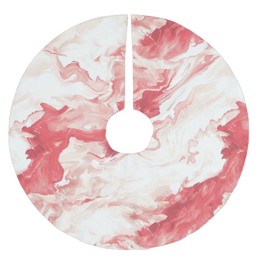 Jupon De Sapin En Polyester Brossé Red Swirls Peppermint Christmas (Devant)