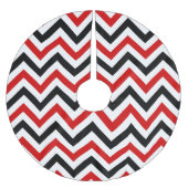 Jupon De Sapin En Polyester Brossé Red, white, Black Large Chevron Zig Zag (Devant)