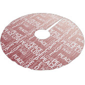Jupon De Sapin En Polyester Brossé Red White Love Peace (Angle)
