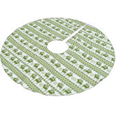 Jupon De Sapin En Polyester Brossé Reindeer nordique & Snowflakes (Angle)