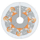 Jupon De Sapin En Polyester Brossé Renard d'hiver enveloppé dans la chemise d'arbre (Devant)