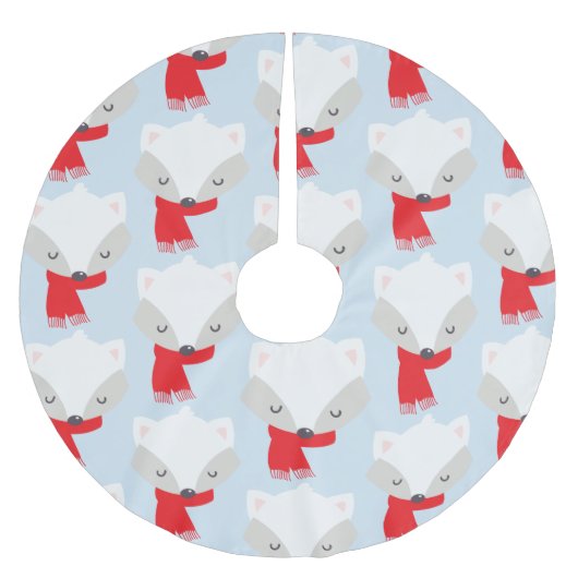 Jupon De Sapin En Polyester Brossé Renard hivernal (Devant)