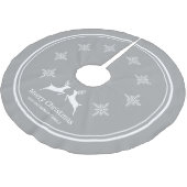 Jupon De Sapin En Polyester Brossé Rennes Grises Et Blanches Avec Snowflakes Noël (Angle)