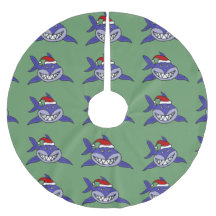 Requin drôle dans la jupe d'arbre de Noël de