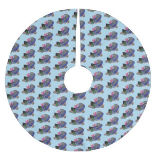 Jupon De Sapin En Polyester Brossé Requin drôle regardant la télévision dessin animé