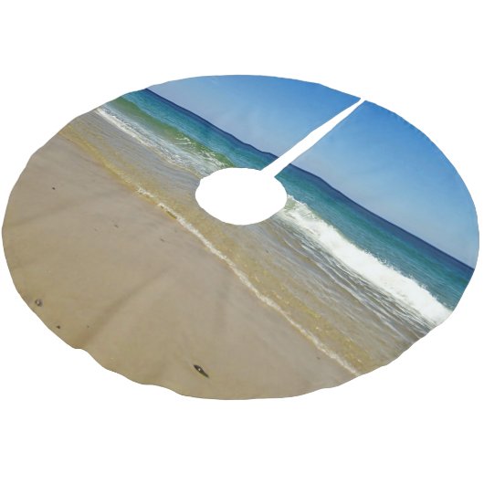 Jupon De Sapin En Polyester Brossé Ressacs et plage sablonneuse (Angle)