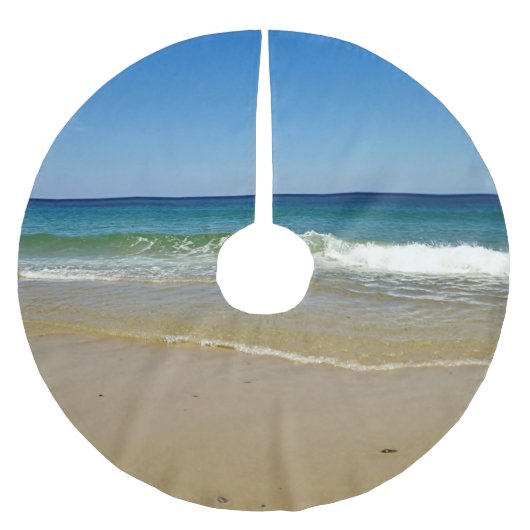 Jupon De Sapin En Polyester Brossé Ressacs et plage sablonneuse (Devant)