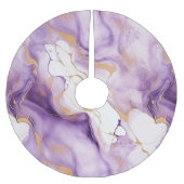 Jupon De Sapin En Polyester Brossé Résumé Or Blanc Violet (Devant)