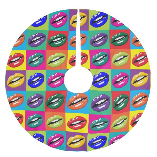 Jupon De Sapin En Polyester Brossé Retro 60s Lips Pop Culture Art Déco unique (Devant)