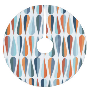 Jupon De Sapin En Polyester Brossé Rétro du milieu du siècle, goutte forme motif.