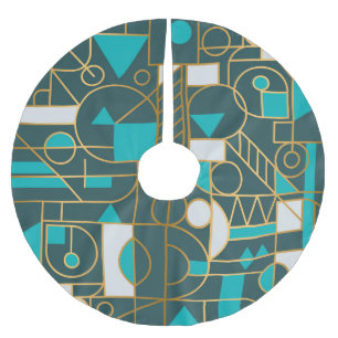 Jupon De Sapin En Polyester Brossé Retro géométrique : Poster minimaliste.