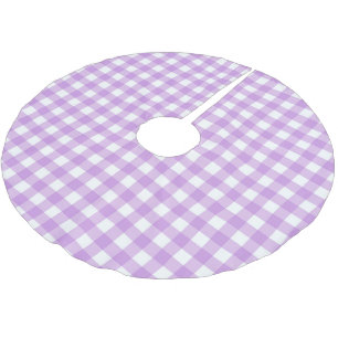 Jupon De Sapin En Polyester Brossé Retro Lilac En vichy Chèques Plaid À damiers