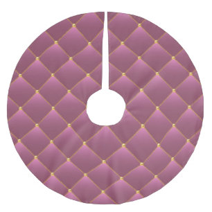 Jupon De Sapin En Polyester Brossé Retro Luxe : Motif de la chaîne d'or rose