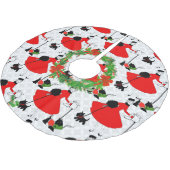 Jupon De Sapin En Polyester Brossé Retro Mid Century moderne Chien rouge et noir (Angle)
