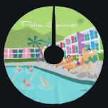 Jupon De Sapin En Polyester Brossé Retro Palm Springs Hotel Tree Skirt<br><div class="desc">Cette jupe de Noël Retro Palm Springs Hotel est aussi fabuleuse qu'elle est kitschy. Sa façade d'arc-en-ciel garni est éclipsée par les montagnes vertes de citron vert et les palmiers spectaculairement iconiques. Il y a une fête au bord de la piscine avec des beautés de baignade et des hommes de...</div>