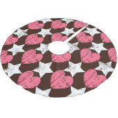 Jupon De Sapin En Polyester Brossé Retro Threadbare Hearts Stars Texture (Angle)