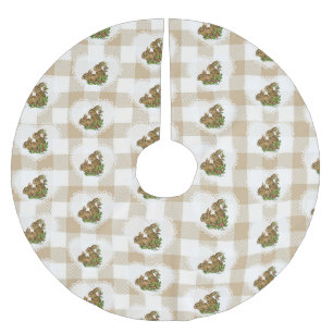 Jupon De Sapin En Polyester Brossé Retro Vintage Coquette Bébé Animaux Lapin Gingham
