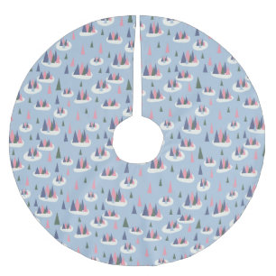 Jupon De Sapin En Polyester Brossé Retro Vintage Snowy
