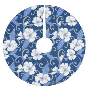JUPON DE SAPIN EN POLYESTER BROSSÉ RÊVE POLYNÉSIENNE (BLEU)