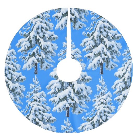 Jupon De Sapin En Polyester Brossé Rêves d'Arbre Glacé Forêt enneigée (Devant)