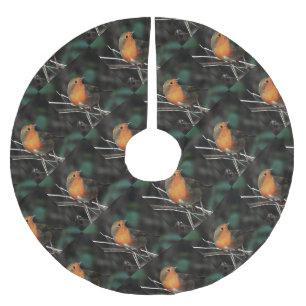 Jupon De Sapin En Polyester Brossé Robin Être Lumineux Sur Un Jour Dull Art Acrylique