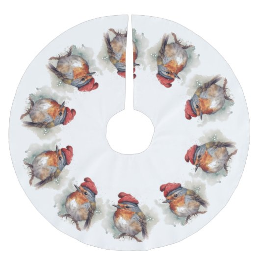 Jupon De Sapin En Polyester Brossé Robin Winter Delight (Devant)