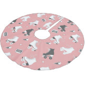 Jupon De Sapin En Polyester Brossé Roller skates cassette motif. (Angle)