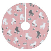 Jupon De Sapin En Polyester Brossé Roller skates cassette motif. (Devant)