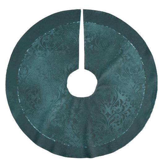 Jupon De Sapin En Polyester Brossé Romance Turquoise de minuit | Dark Satiny Grunge D (Devant)