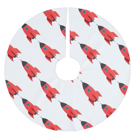 Jupon De Sapin En Polyester Brossé Roquette rouge (Devant)