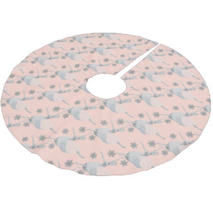 Jupon De Sapin En Polyester Brossé Rose Ballerina Gold Tree