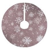 Jupon De Sapin En Polyester Brossé Rose blanc Snowflakes rose (Devant)