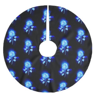 Jupon De Sapin En Polyester Brossé Rose bleu brûlant