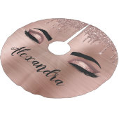 Jupon De Sapin En Polyester Brossé Rose Gold Glitter Sparkle Eyelashes Monogram (Angle)