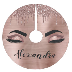 Jupon De Sapin En Polyester Brossé Rose Gold Parties scintillant Sparkle Eyelashes No