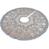 Jupon De Sapin En Polyester Brossé Rose Gris Or Floral Mandala Brossé Polyester Tr (Angle)