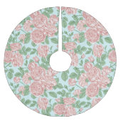 Jupon De Sapin En Polyester Brossé Rose rose Jardin Bouquet Motif (Devant)