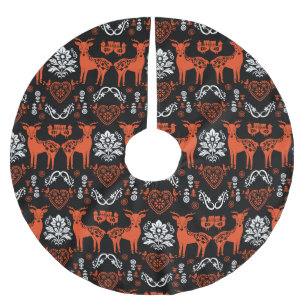 Jupon De Sapin En Polyester Brossé Rosemaling Norwegian Folk Art