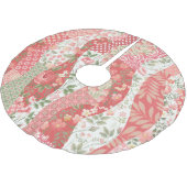 Jupon De Sapin En Polyester Brossé Roses de Patchwork : conception motif transparente (Angle)