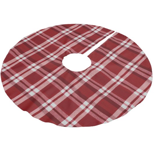 Jupon De Sapin En Polyester Brossé Rouge blanc (Angle)