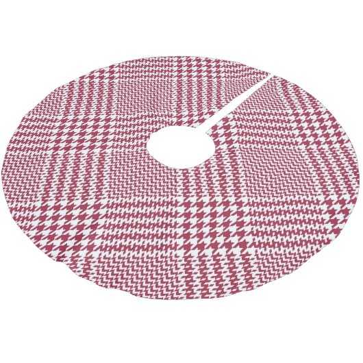 Jupon De Sapin En Polyester Brossé Rouge blanc cristallin Plaid : Tweeter Tartan (Angle)