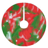 Jupon De Sapin En Polyester Brossé Rouge, blanc et vert Abstrait (Devant)
