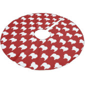 Jupon De Sapin En Polyester Brossé Rouge de motif de silhouettes de Keeshond (Angle)