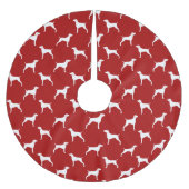 Jupon De Sapin En Polyester Brossé Rouge de motif de silhouettes de Weimaraner (Devant)